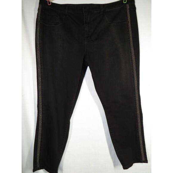 Ava + Viv Women's Jeans Black High Rise Beaded Side Jegging Pants Plus Size 22W - Picture 7 of 12
